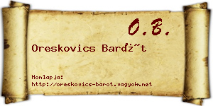 Oreskovics Barót névjegykártya